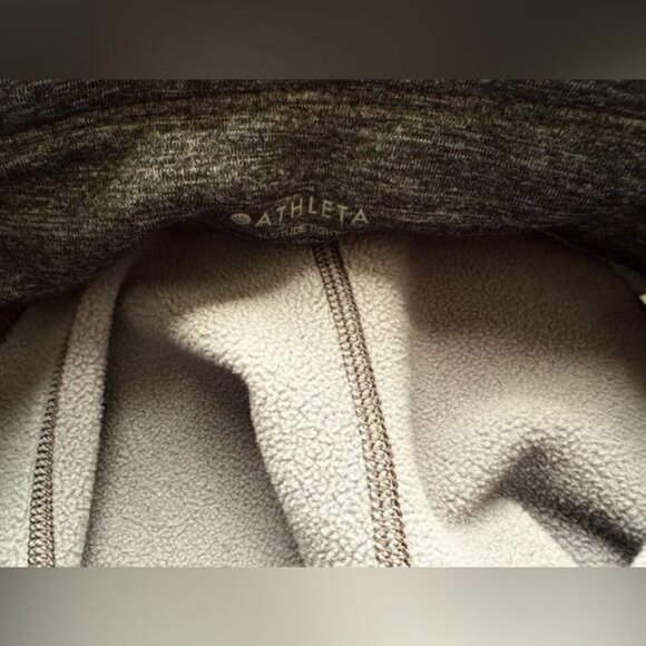 Athleta fleece lined Polartec Power Stretch Grey Altitude Tights Leggings - Picture 9 of 10